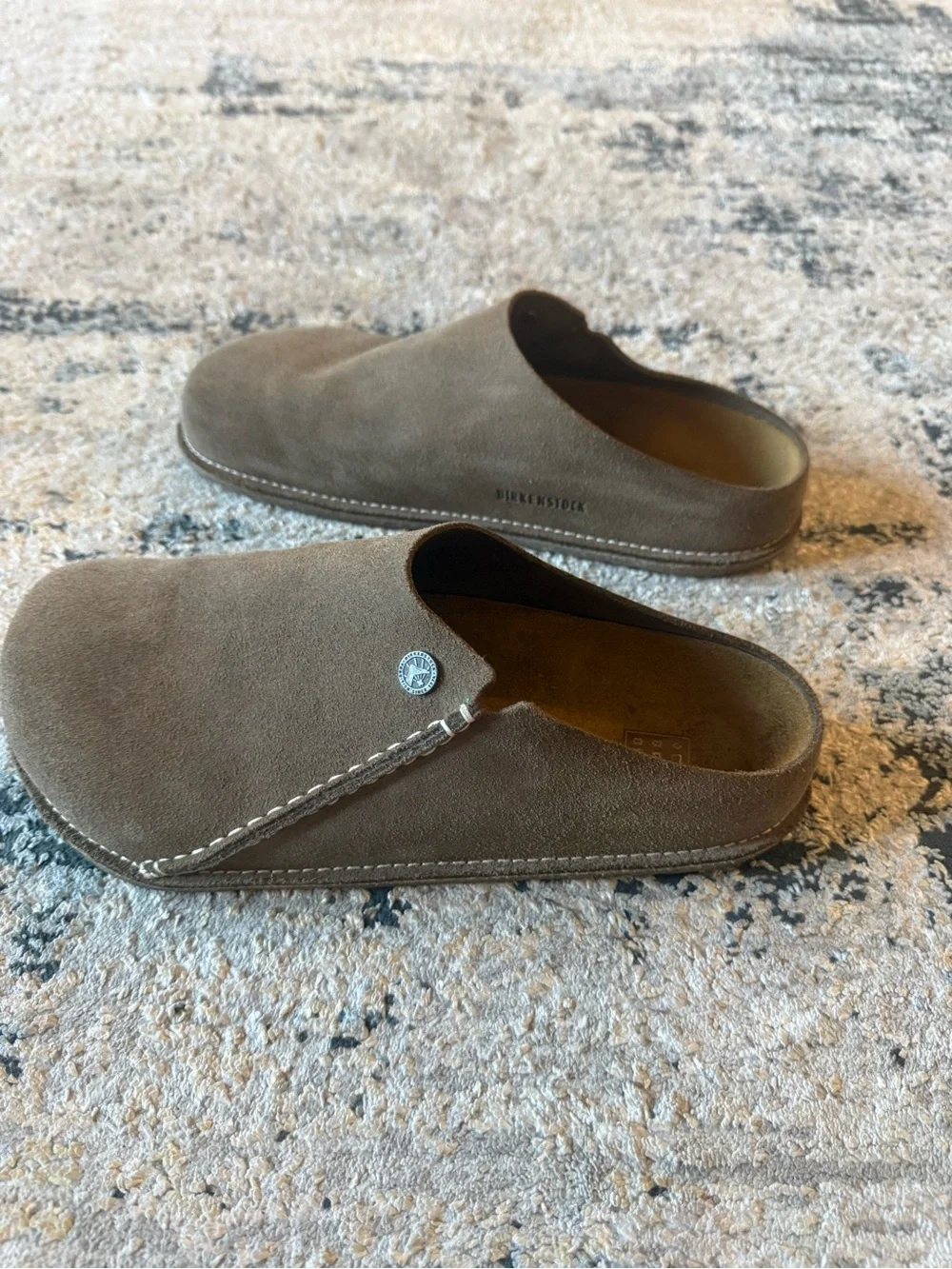 Birkenstock Men's Suede zermatt premium in Taupe size 43